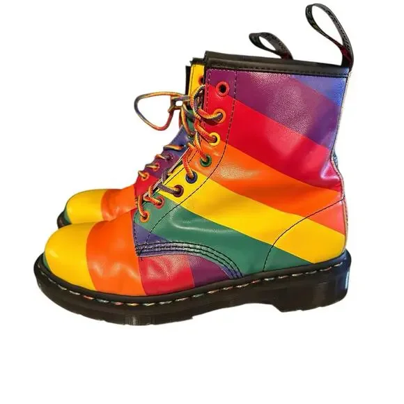 Dr. Martens Rainbow Pride 8-eye combat boots, women’s size 8 US / 6 UK / 39 EU - Picture 7 of 9